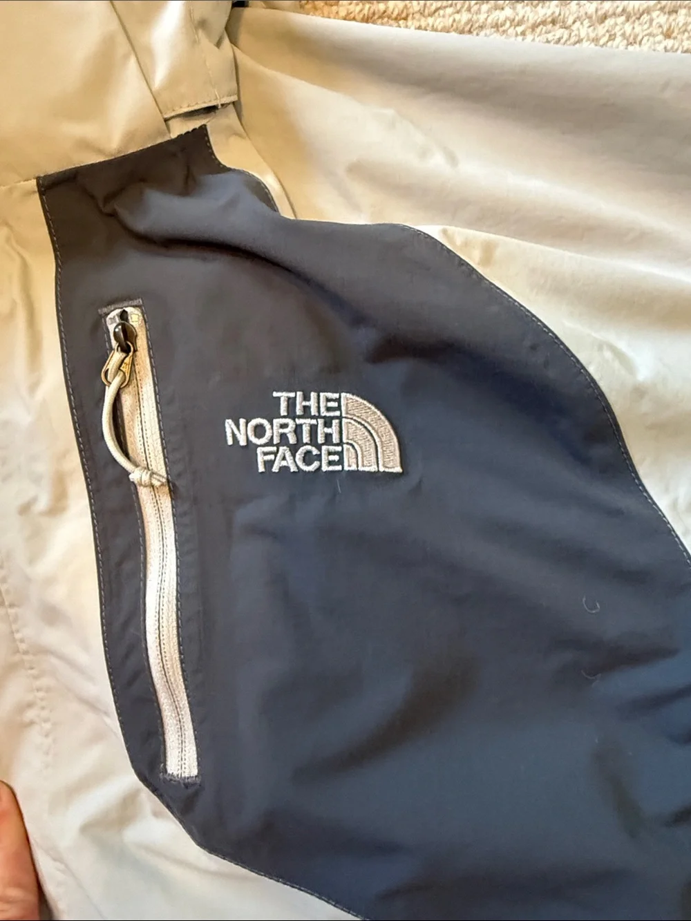 The North Face Men's 3-in-1 Gray Coat with Orange Lining and fleeced interior
